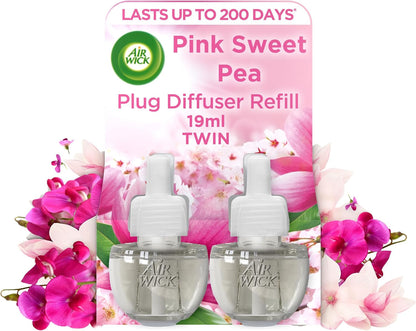 Air Wick Plug in Diffuser Twin Refill, Fresh Spring Oasis, Pack 2 X 19Ml, Long Lasting Fragrance, Lasts up to 200 Days, Plug in Air Freshener