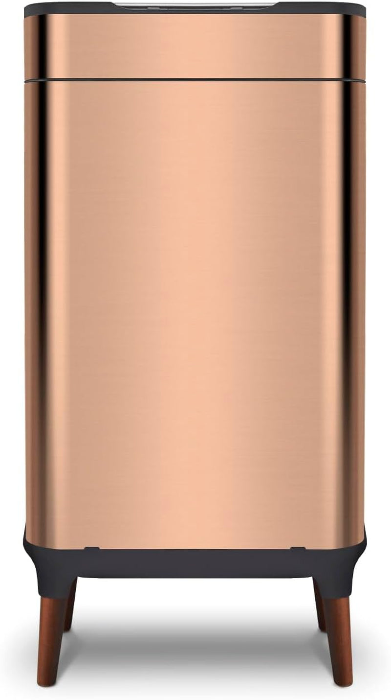 Tower T938022COP Ozone Sensor Bin with Legs, Large 65L, Hands Free Opening, Carbon Filter, Copper