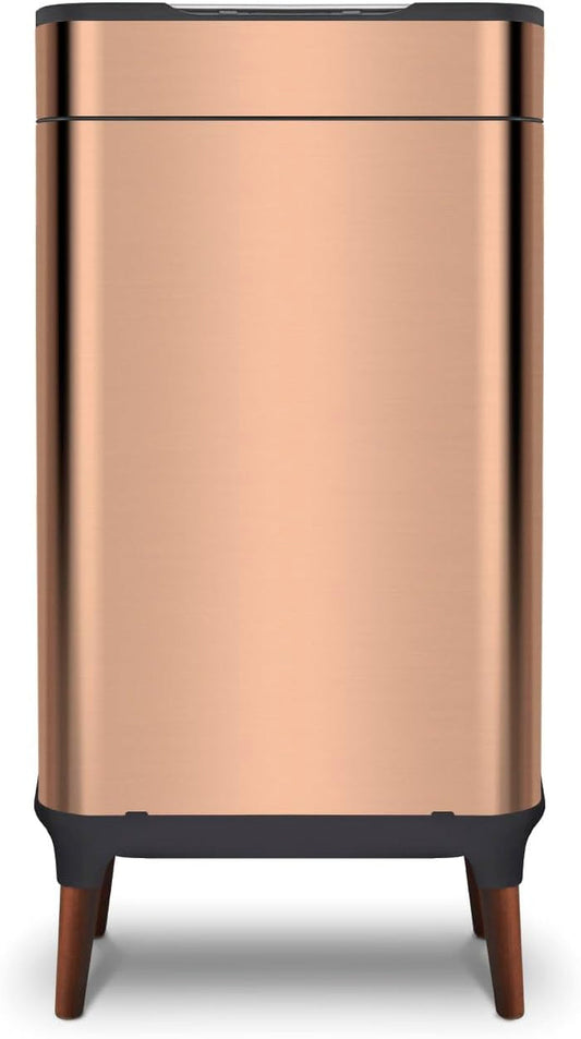 Tower T938022COP Ozone Sensor Bin with Legs, Large 65L, Hands Free Opening, Carbon Filter, Copper