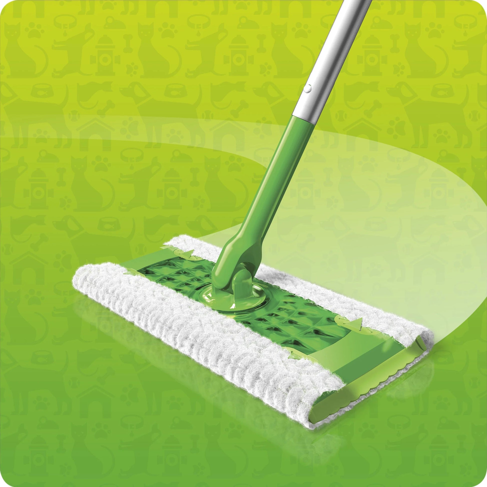 Swiffer Sweeper Pet Heavy Duty Dry + Wet All Purpose Floor Mopping and Cleaning Starter Kit Includes 1 Mop, 10 Refills