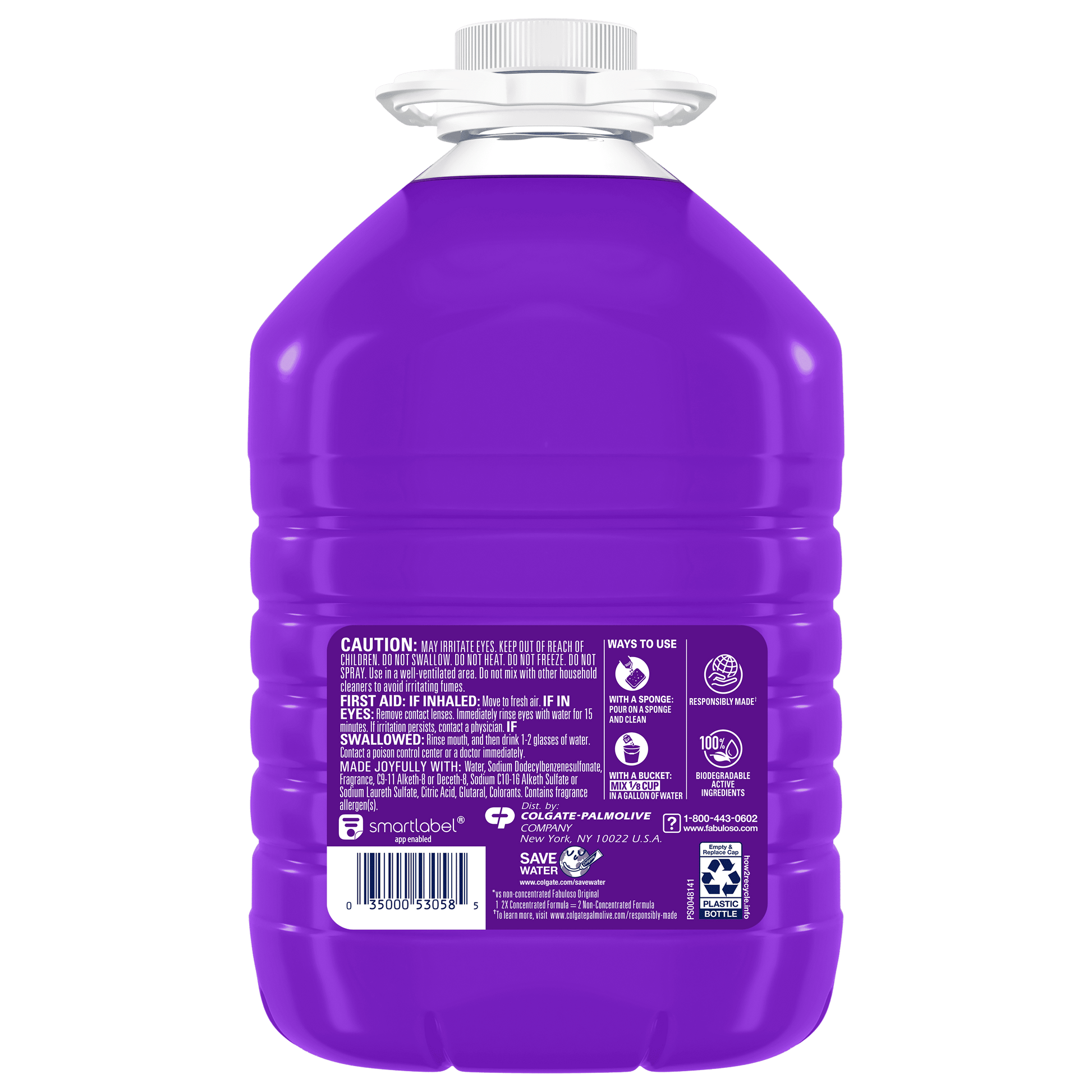 Fabuloso Multi Surface All Purpose Floor Cleaner, Lavender Scent, 128 Fl Oz