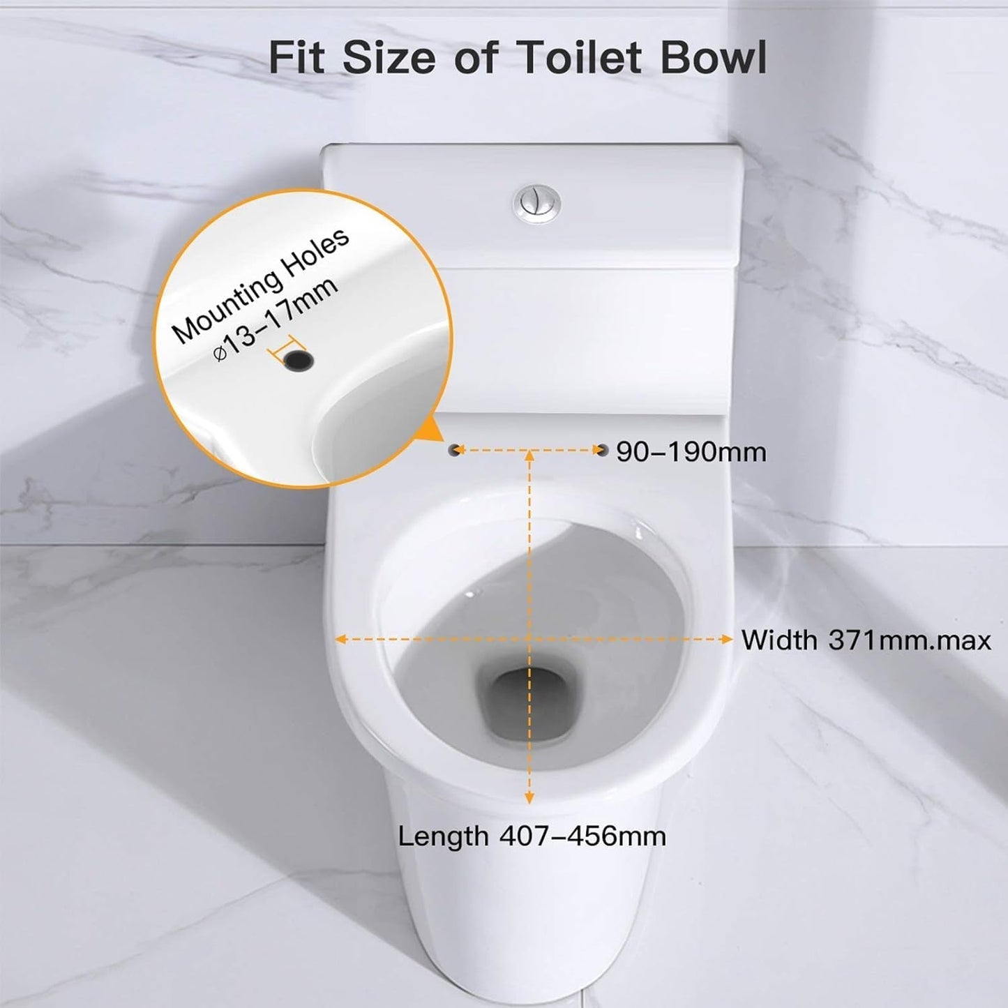 Ram® White Quick Release Soft Close Toilet Seat with Hinges Bathroom Bowl Seating ABS Toilet Seat