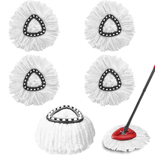 5 Pack Mop Replacement Heads ,Spin Mop Replacement Head Mop Refill Compatible for Vileda Triangle Swivel Mops , Microfiber Swivel Mop Refill,Deep Clean,Machine Washable and Easy to Replace