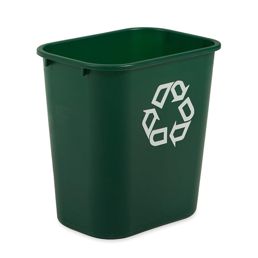 Rubbermaid Commercial Products Recycling Wastebasket, 26.6 L, Green, FG295606GRN