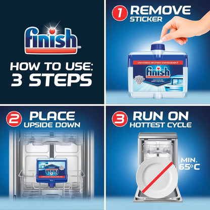 Finish Dual Action Dishwasher Cleaner: Fight Grease and Limescale, 1Ct