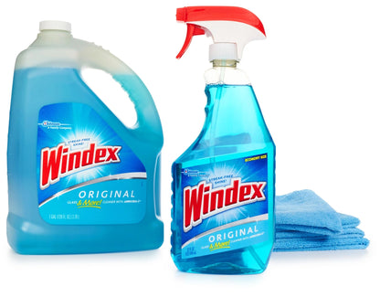 Windex Glass Cleaner plus Refill, 32 Oz and 128 Oz