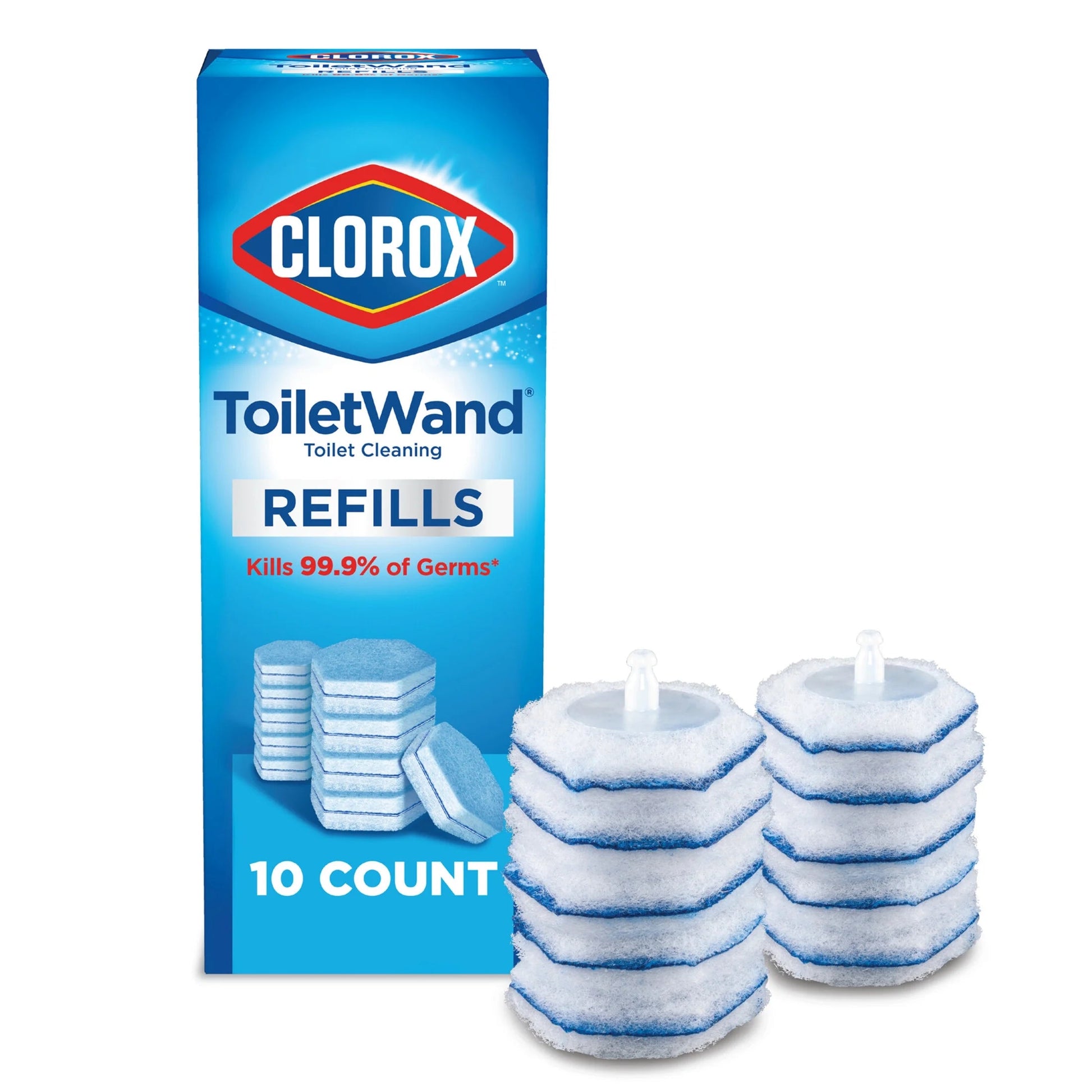 Clorox Toiletwand Disinfecting Brush Refills, Toilet Bowl Cleaner Disposable Wand Heads, 10 Count