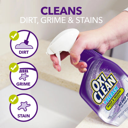 Oxiclean plus Bleach, No Drip Foam, Mold & Mildew Bathroom Stain Remover, 30 Oz