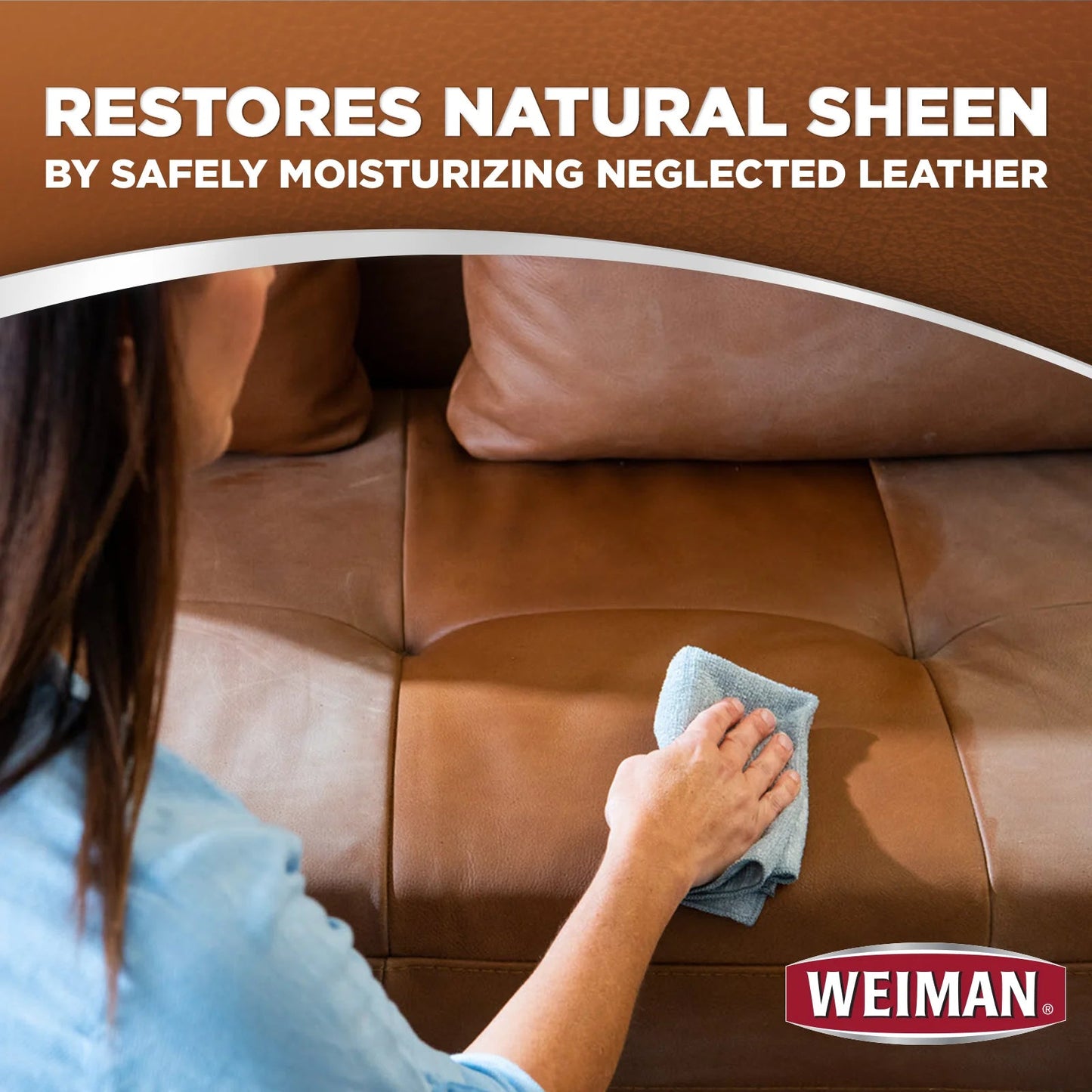 Weiman 3-1 Leather Cleaner & Conditioner for Furniture, Auto, Bags & Shoes, UVX Protection,16Oz