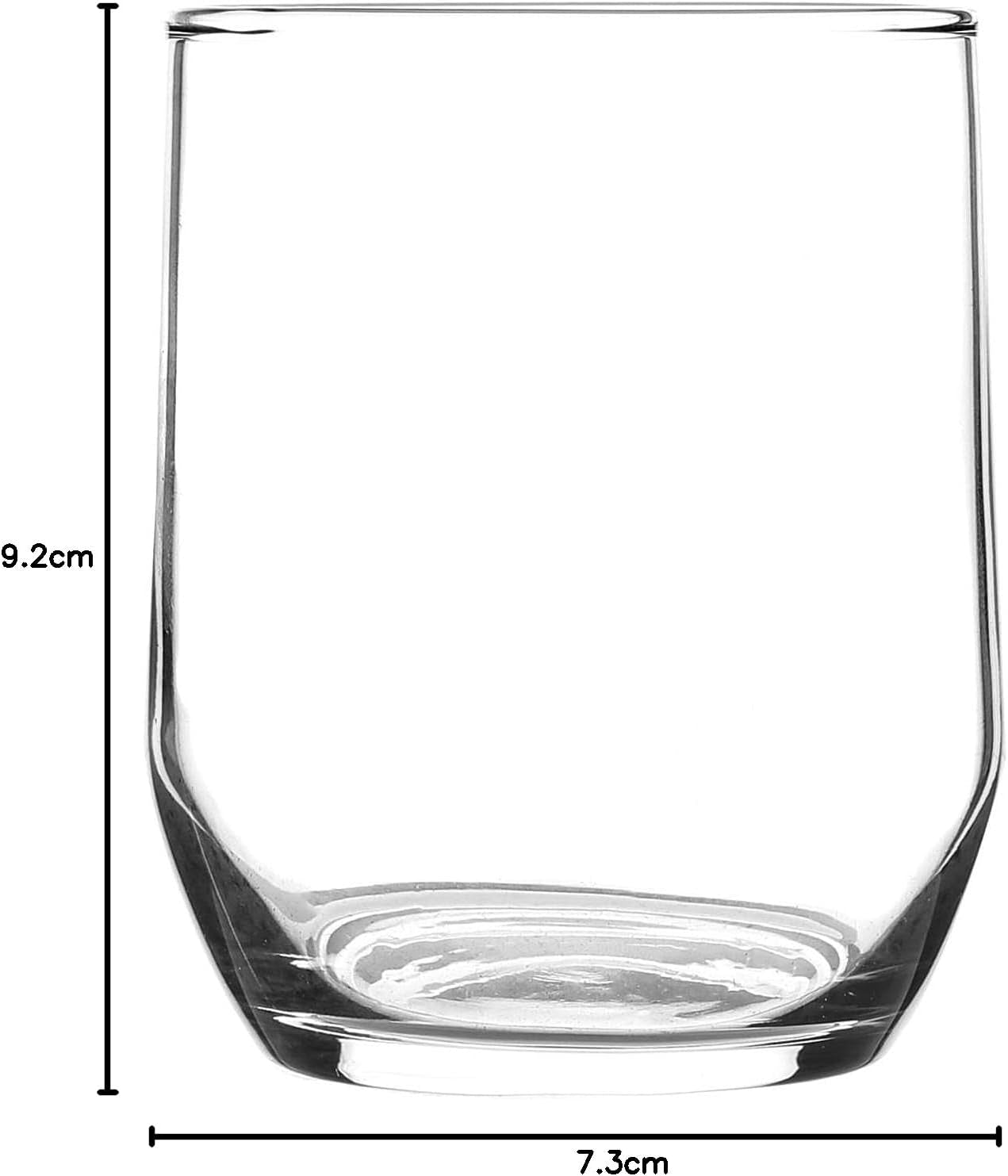 LAV Sude Tumbler Glasses - 315Ml - Clear - Pack of 6 - Stemless Kitchen Water Whiskey Wine Gin Juice Cocktail Drinking Glass Set