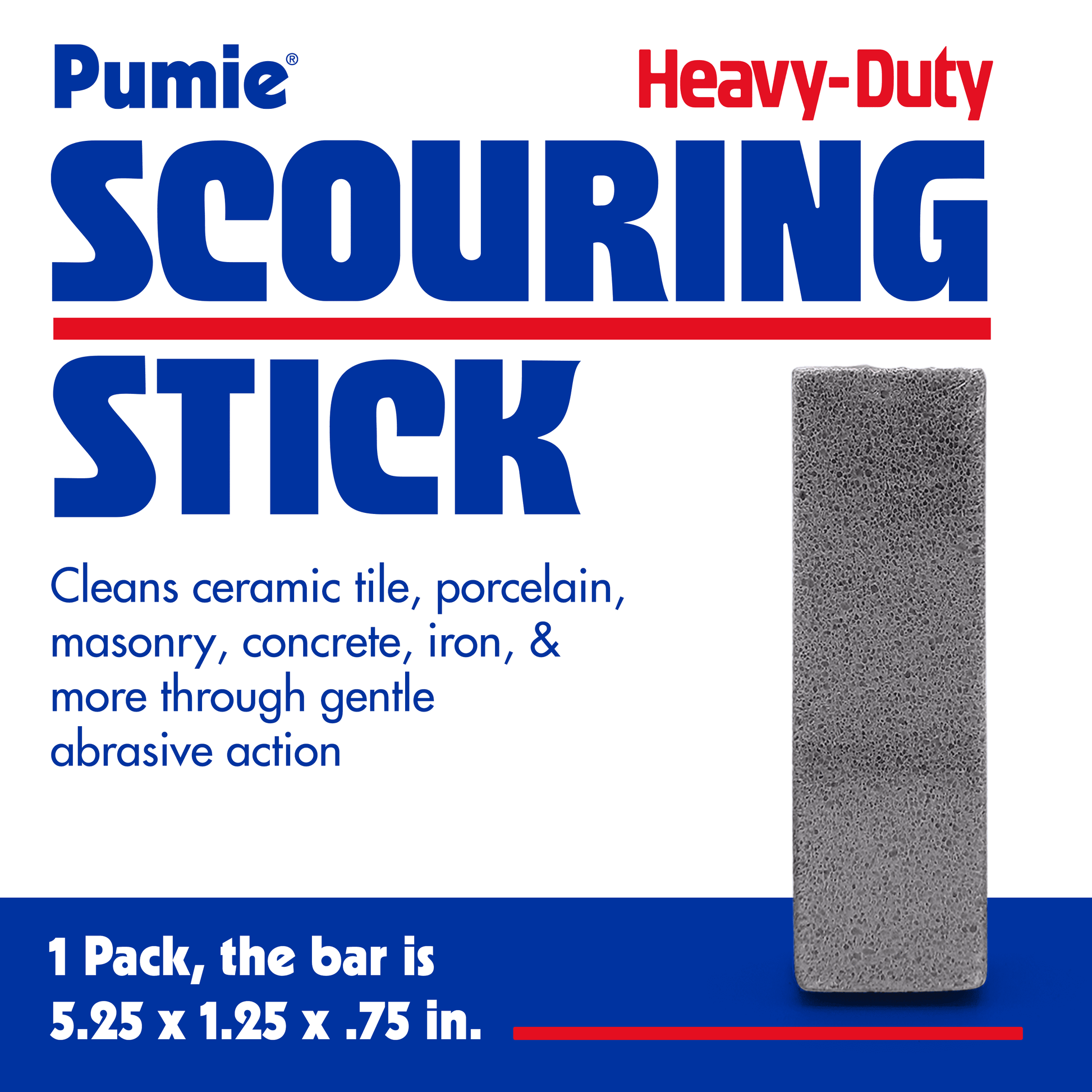 Pumie Scouring Stick, Non Toxic, Removes Hard Stains, Hand Held.