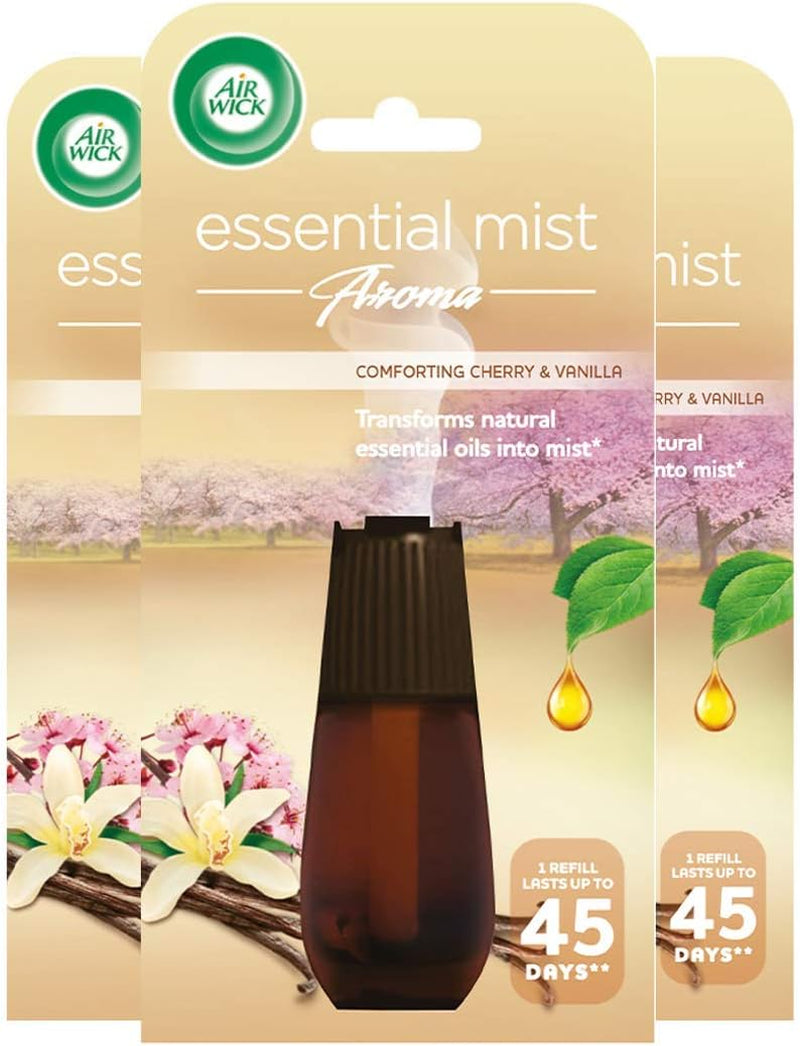 Air Wick Essential Mist Refills, Peony and Jasmine, Pack 6 X 20 Ml, Natural Essential Oils, Last up to 270 Days, Air Freshener