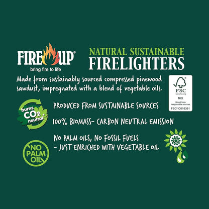 FIRE up Natural Sustainable Firelighters, Box of 200, Brown , 10681