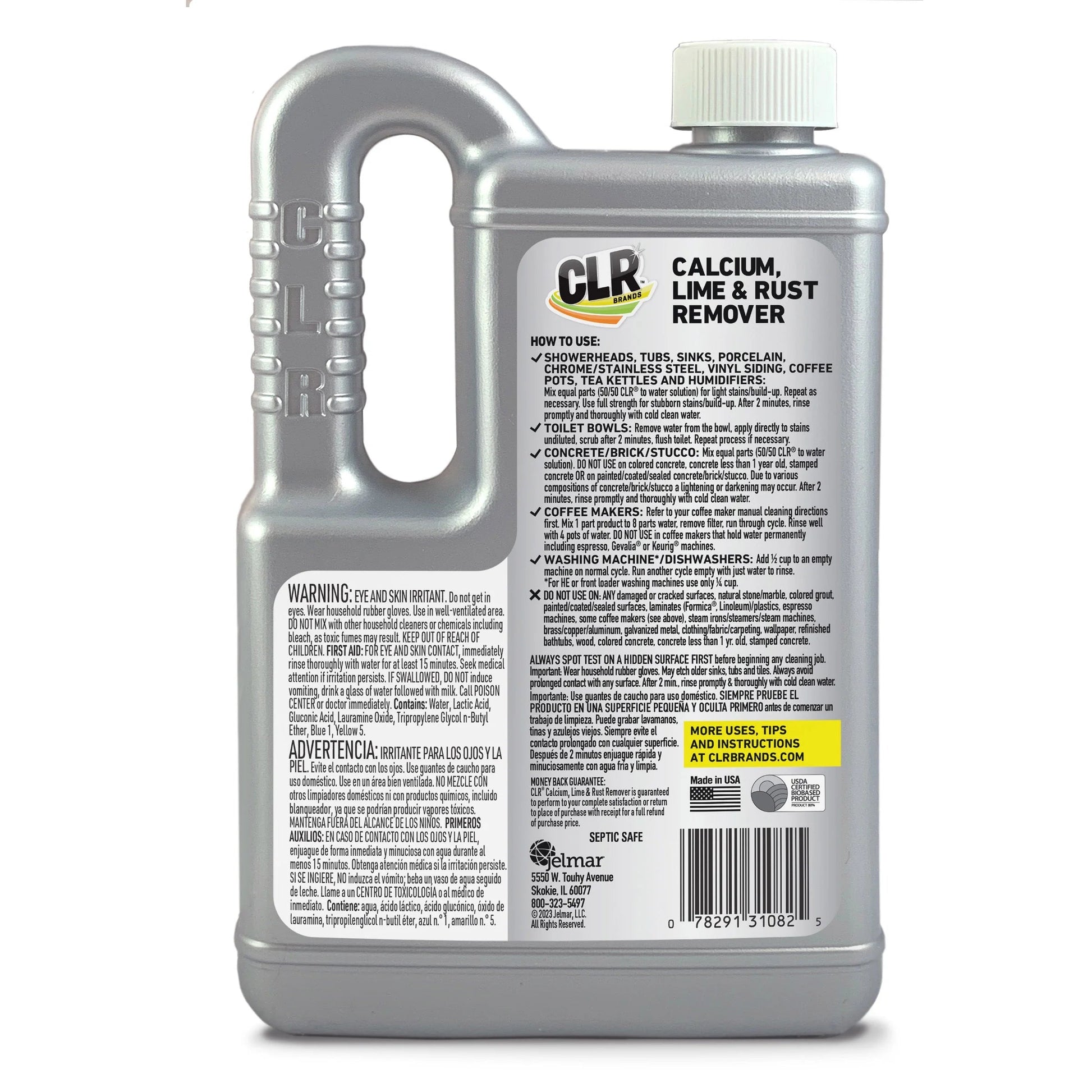 CLR Calcium Lime and Rust Remover, Multi-Use Household Cleaner, EPA Safer Choice, 28 Oz