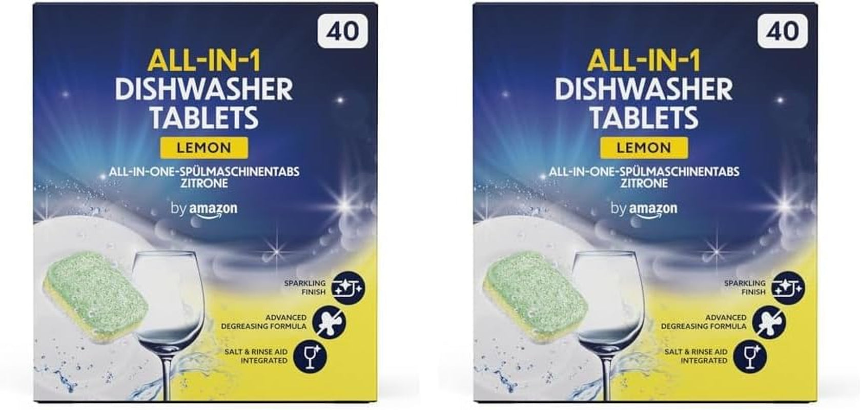 By Amazon ALL-IN-ONE Dishwasher Tablets, 40 Tablets