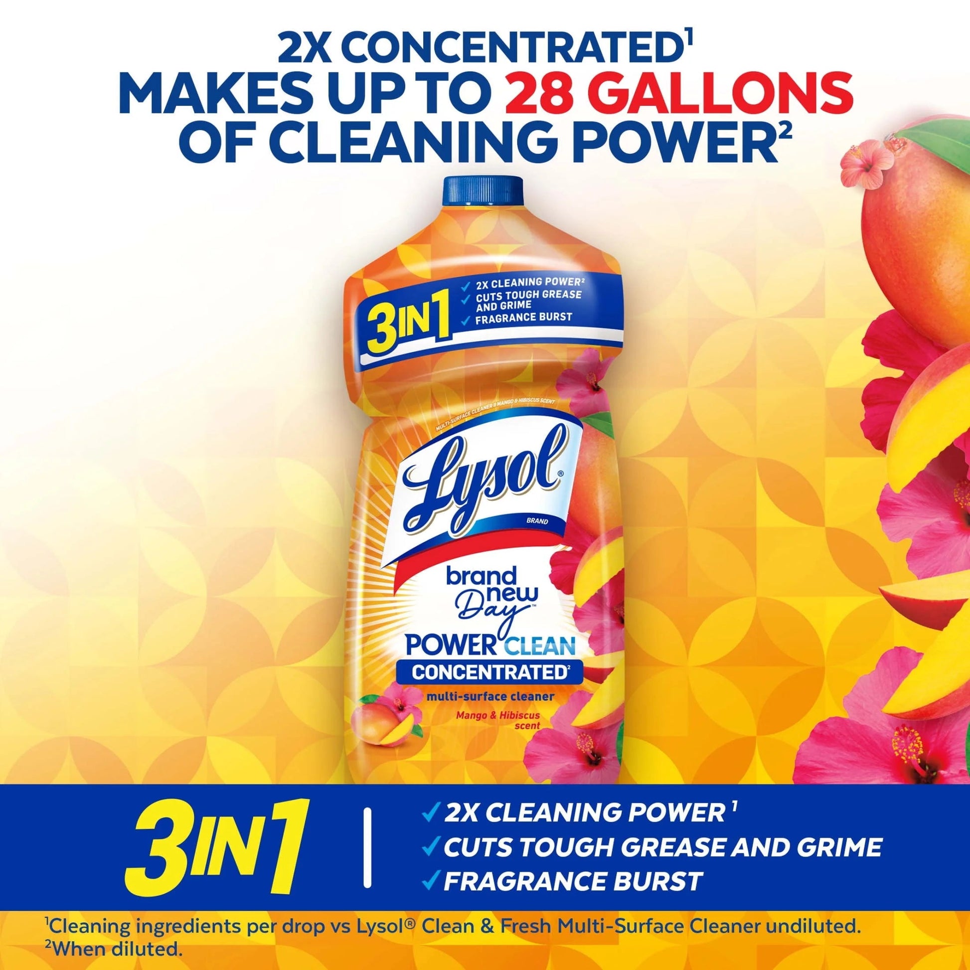 Lysol® Multi-Surface Cleaner - Pourable Brand New Day™ Mango & Hibiscus 9/28 Oz.