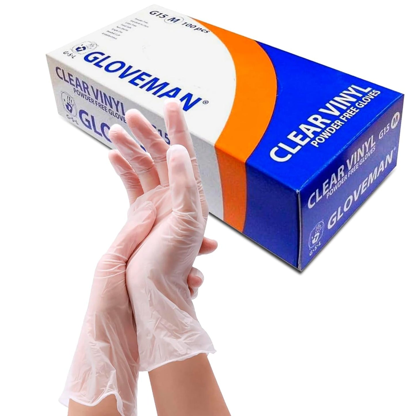 K-MART Gloveman Clear Vinyl Gloves (L, 100, Count), Packaging May Vary