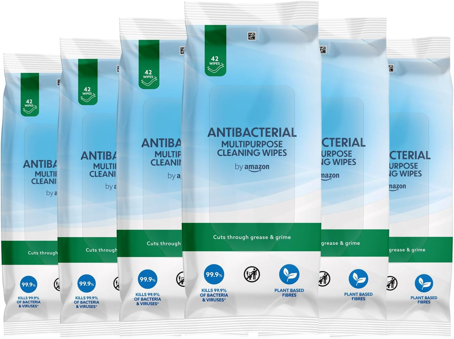 By Amazon Antibacterial Multipurpose Cleaning Wipes Citrus, 252 Wipes 42 Count (Pack of 6)