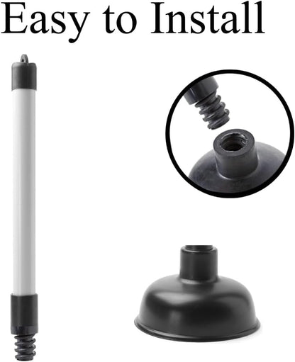 Drain Unblocker for Kitchen, Sink, Shower, & Floor Drains with 225Mm (9 Inch) Handle and 100Mm (4 Inch) Cup, Sink Plunger Kitchen Sink Unblocker Heavy Duty Unblocking Effective Tool, Black/White.