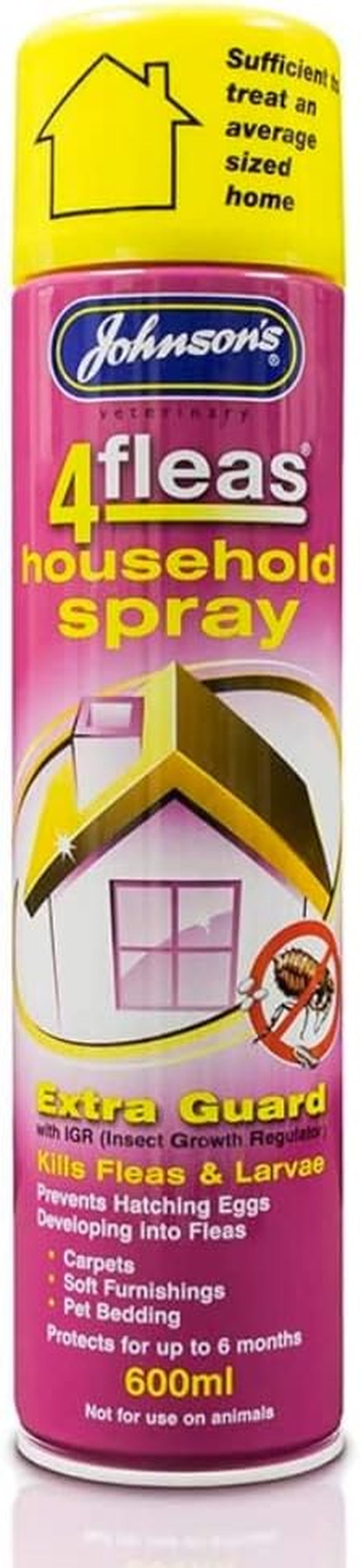 LEEWAY WOODWORK JOHNSON'S 4FLEAS HOUSEHOLD SPRAY with EXTRA GUARD - FLEA & INSECT TREATMENT (1 CAN)