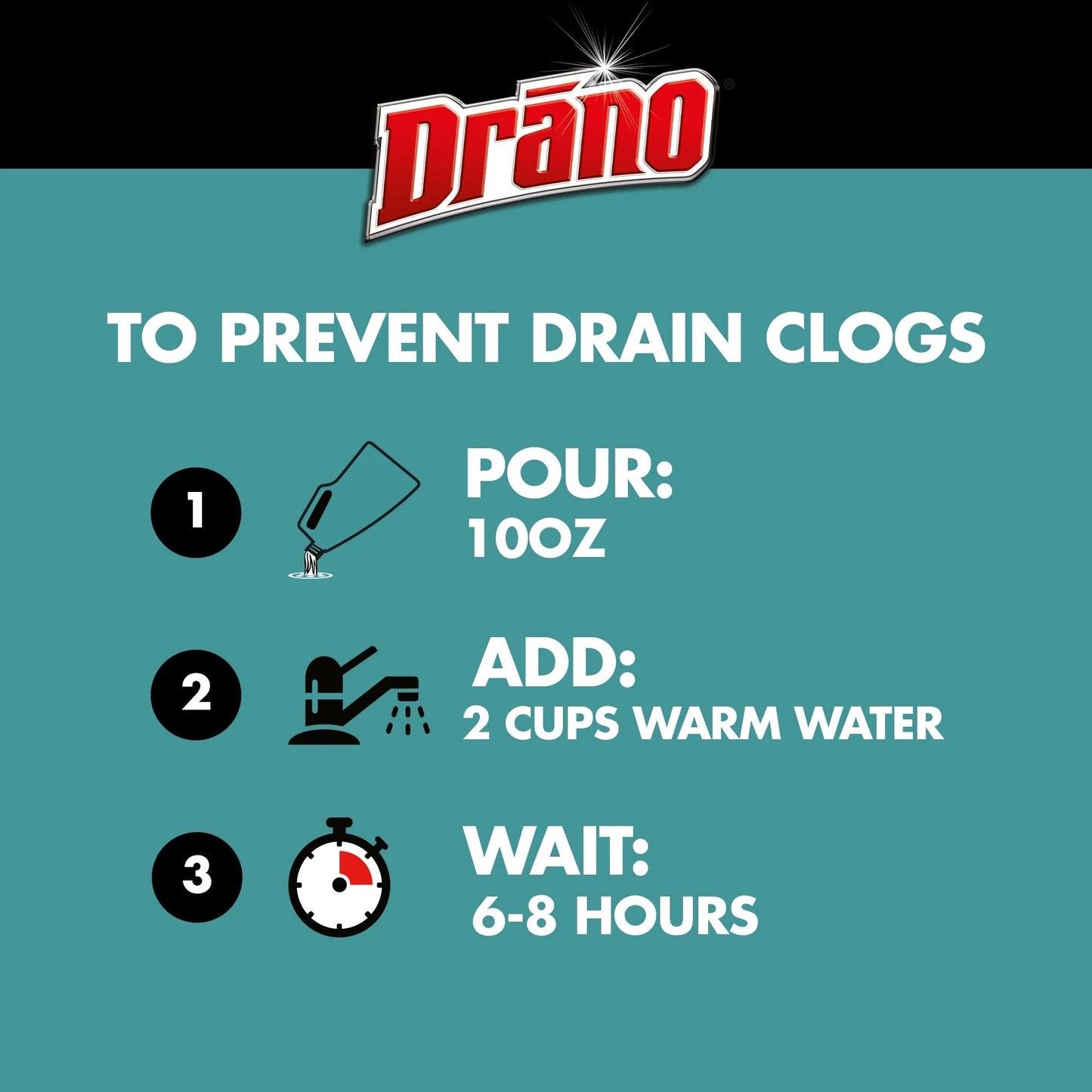 Drano Max Build-Up Remover, Drain Clog Kitchen and Bathroom Preventor, Liquid Commercial Line, 60 Oz