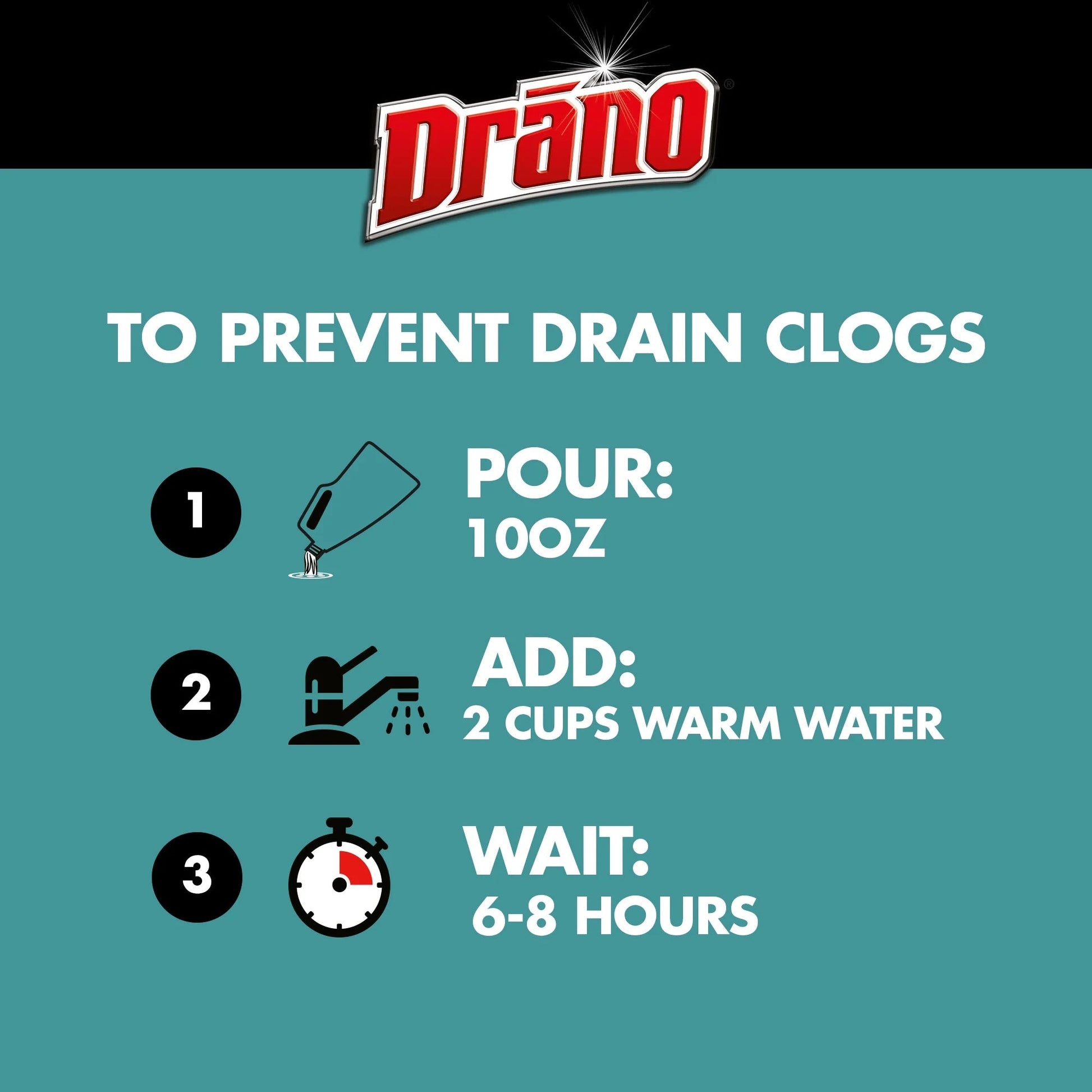 Drano Max Build-Up Remover, Drain Clog Kitchen and Bathroom Preventor, Liquid Commercial Line, 60 Oz