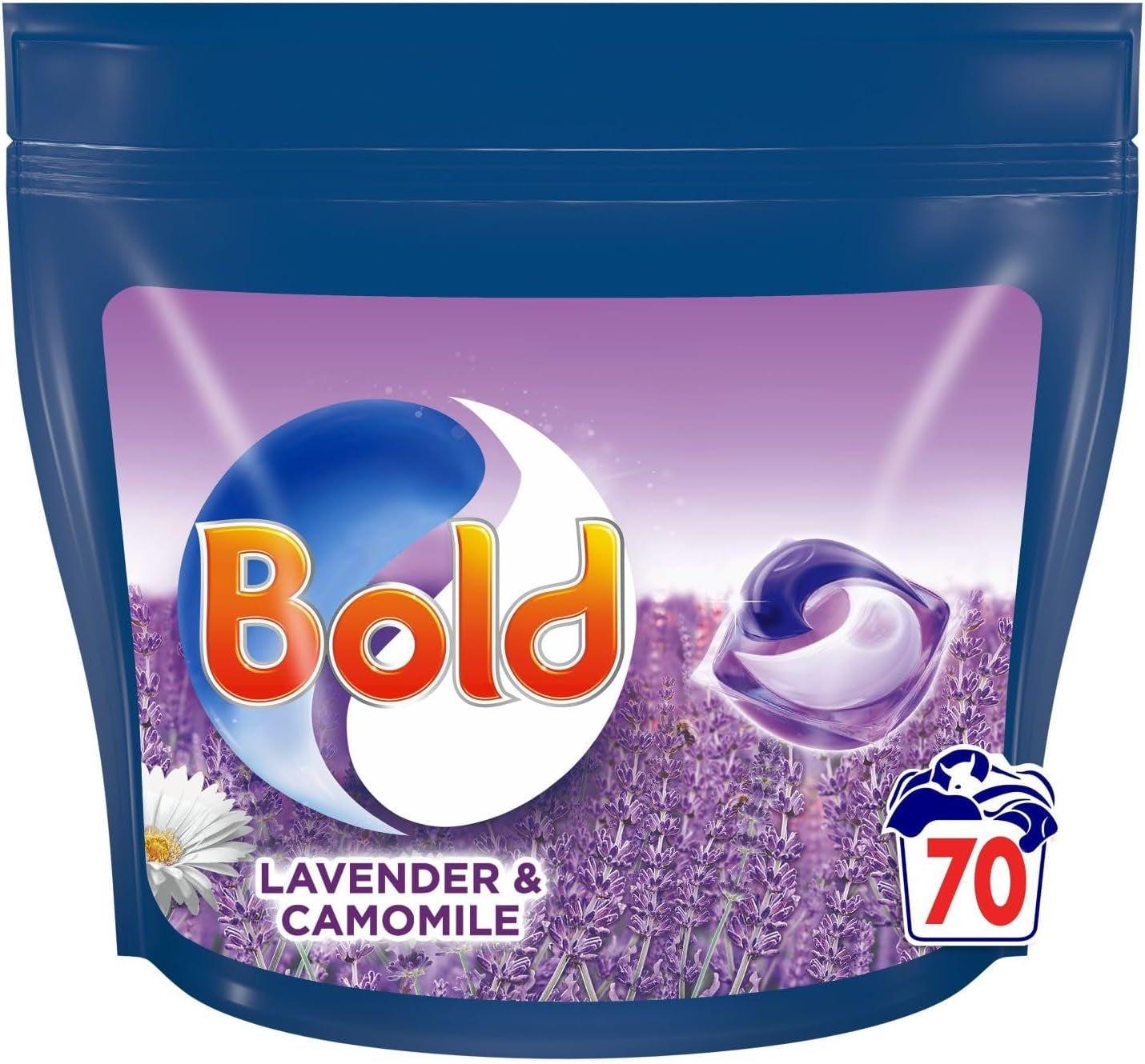 Bold All-In-1 Pods Washing Liquid Capsules Lavender & Camomile 108 Washes (54X2), Washing Detergent for Brilliant Cleaning with Built-In Fabric Softener