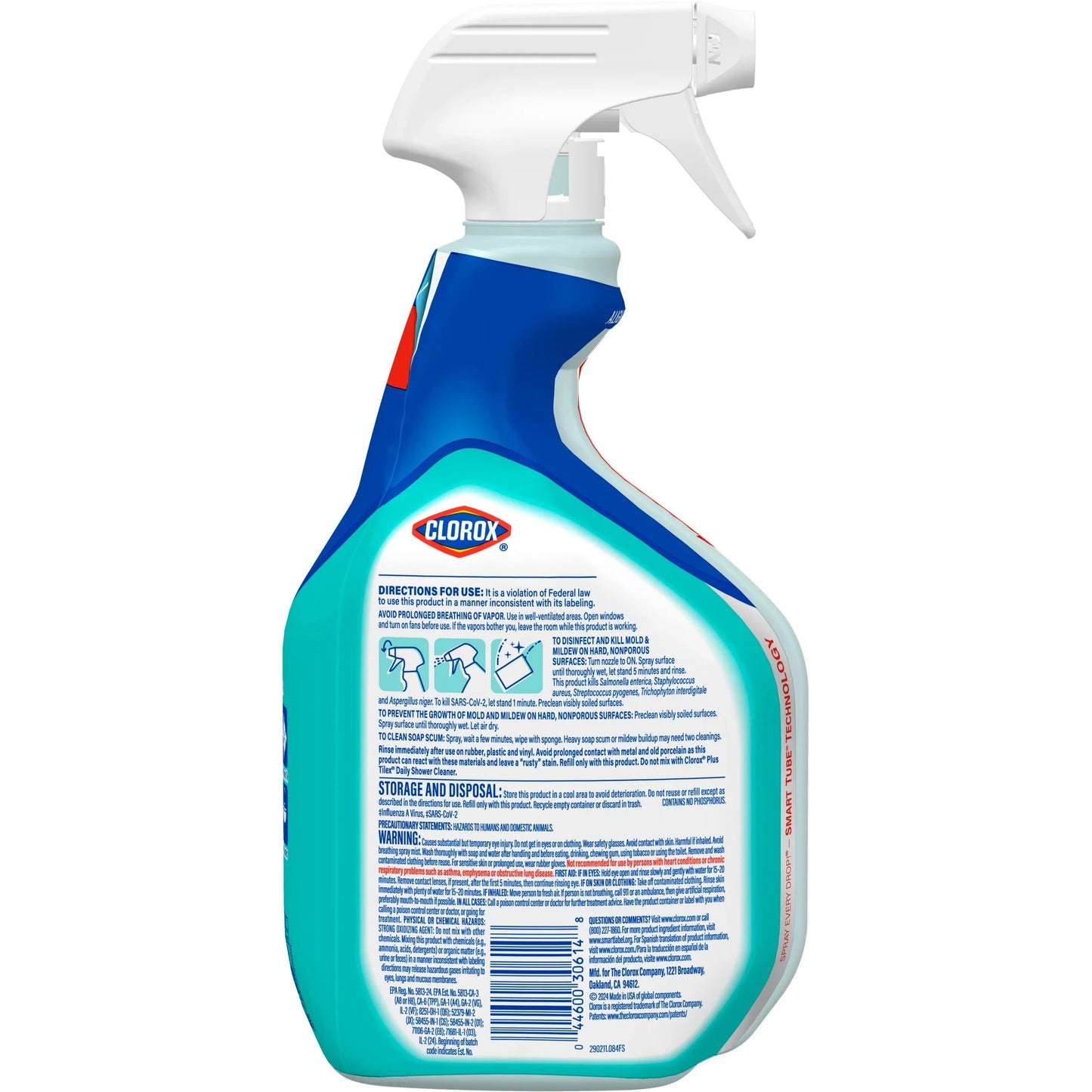 Clorox Bleach Foamer Bathroom and Shower Cleaner Spray, Ocean Mist, 30 Fl Oz