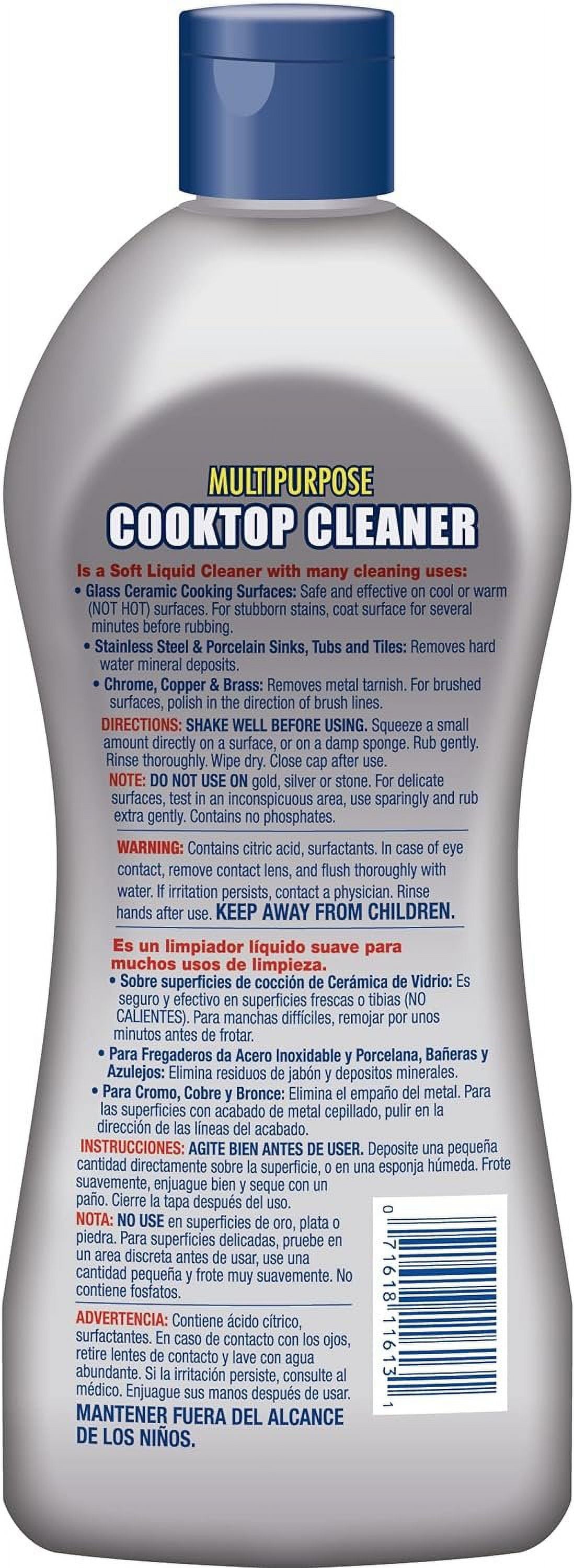 BAR KEEPERS FRIEND Multipurpose Cooktop Cleaner 13 Oz - Liquid Stovetop Cleanser - Safe for Use on Glass Ceramic Cooking Surfaces, Copper, Brass, Chrome, and Stainless Steel and Porcelain Sinks2