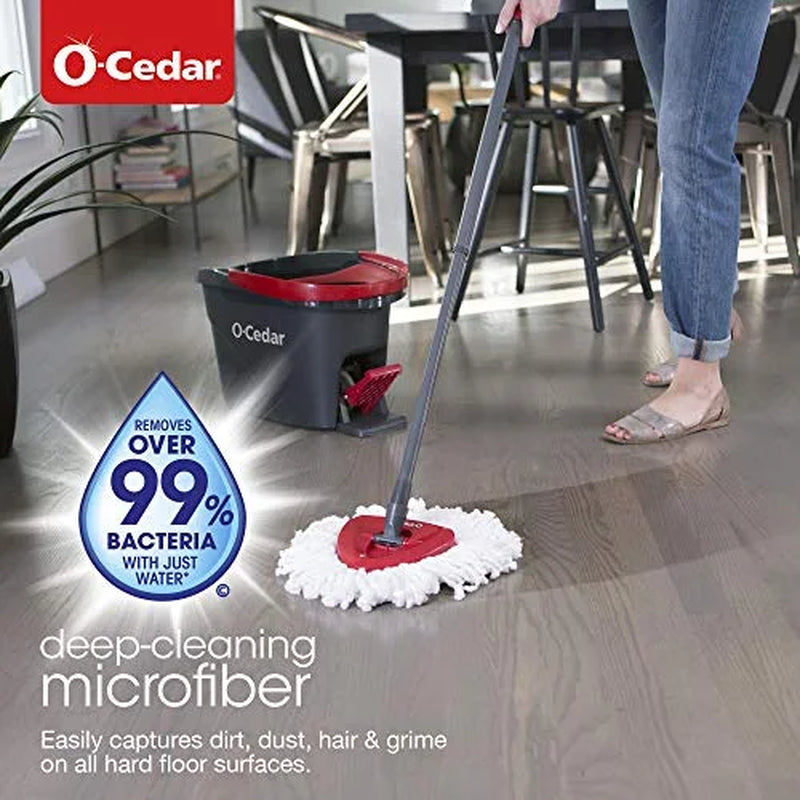 O-Cedar Easywring Microfiber Spin Mop, Bucket Floor Cleaning System