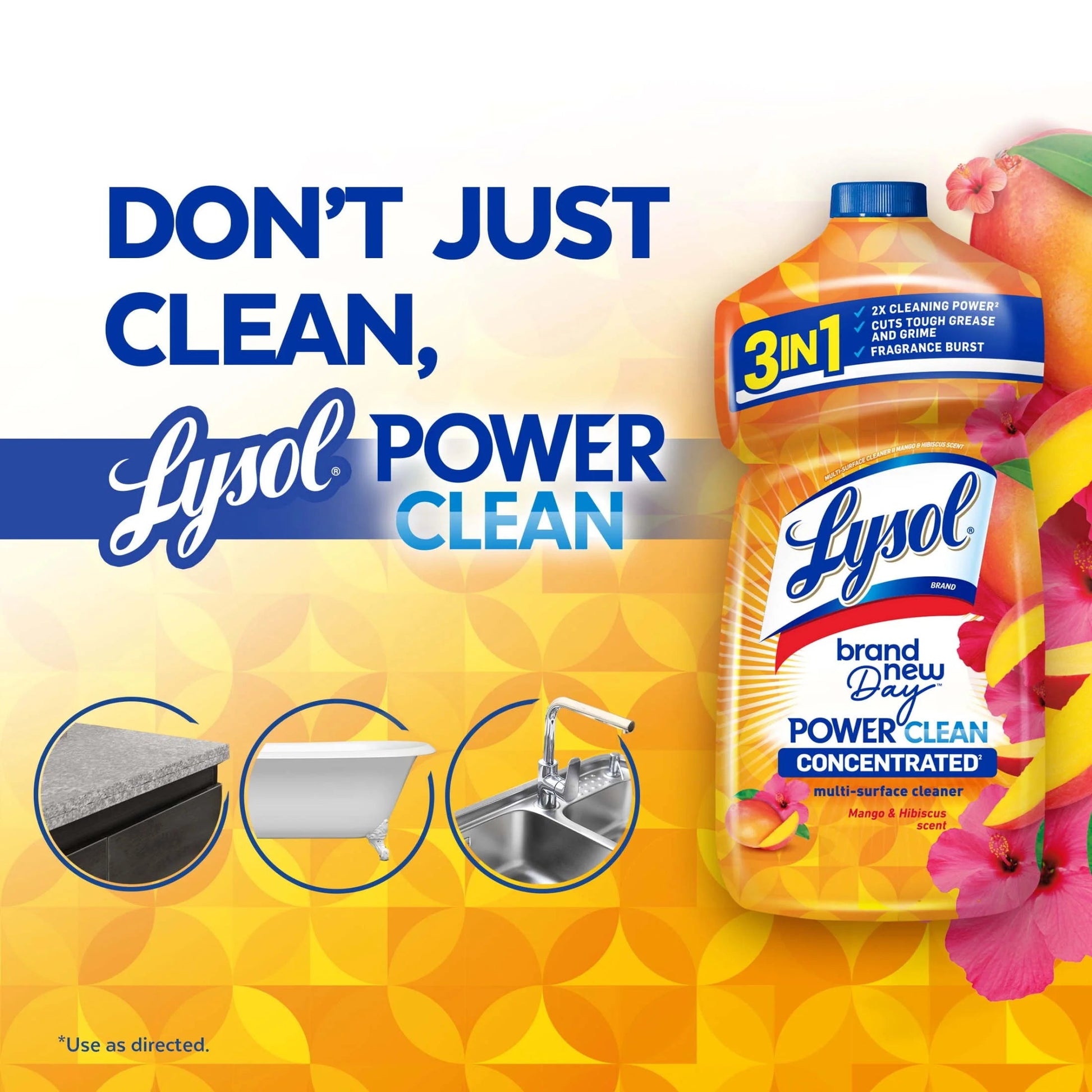 Lysol® Multi-Surface Cleaner - Pourable Brand New Day™ Mango & Hibiscus 9/28 Oz.