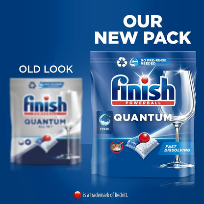 Finish Quantum Infinity Shine Dishwasher Tablets Bulk | Scent: Fresh | Size: 100 Dishwasher Tabs |For Sparkling Clean