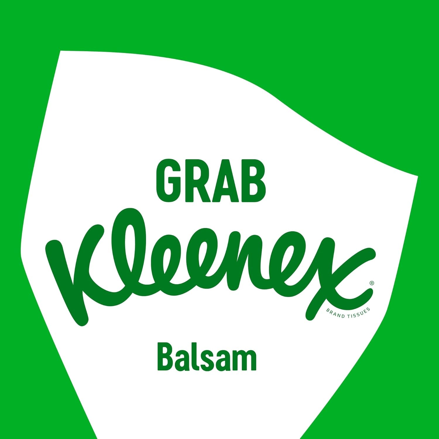 Kleenex Balsam Facial Tissues - Pack of 12 Tissue Boxes - Balm Tissues Protect and Soothe Your Nose When You'Ve Got a Cold - Balmcare with Aloe Vera, Vitamin E and Calendula