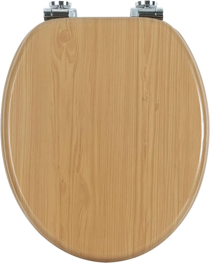 WOLTU Wooden Toilet Seat, Soft Close WC Seat with Strong Hinge Ideal for Standard Toilet Grey Maple