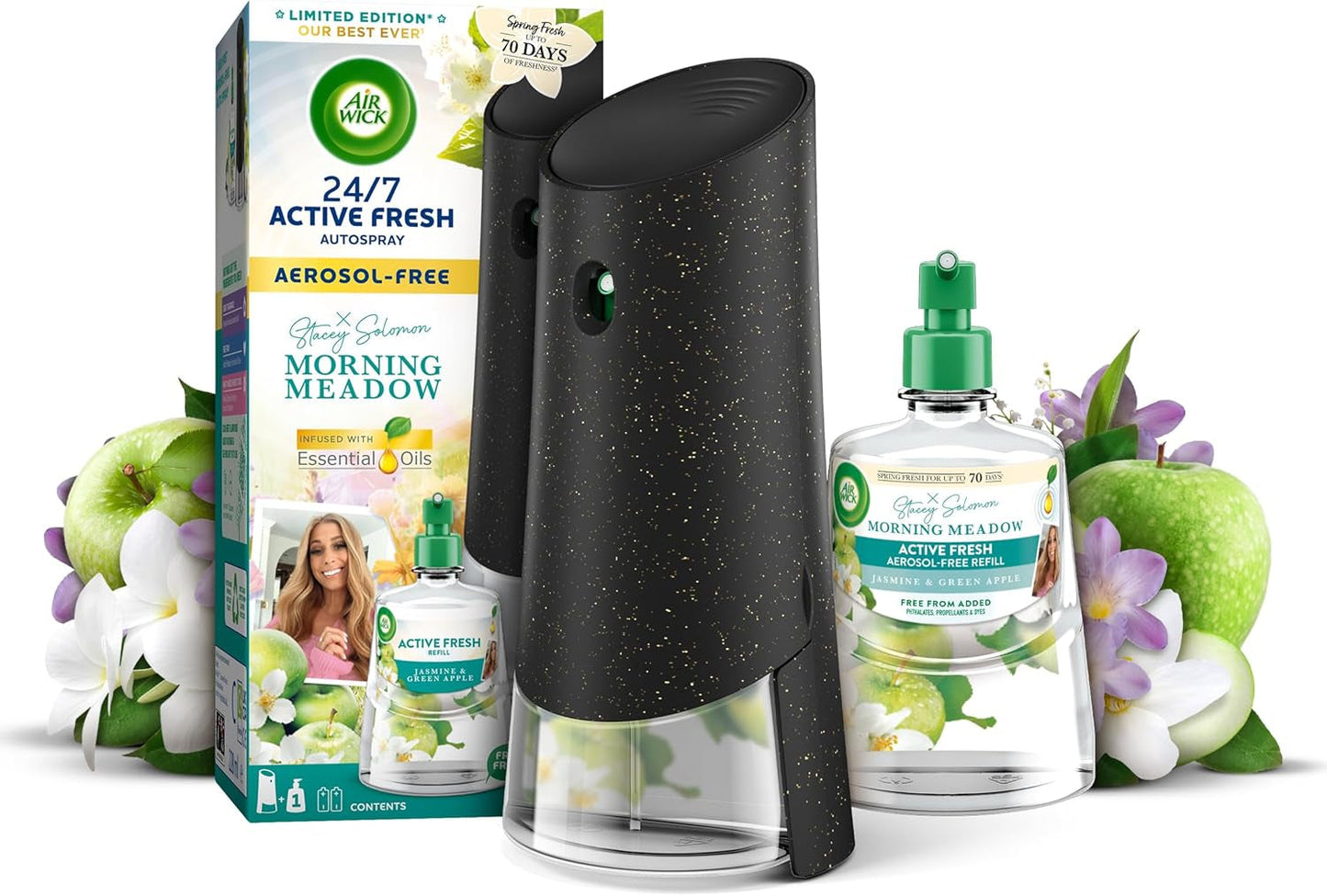 Airwick Aerosol-Free Automatic Air Freshener Spray Kit, Fresh Cotton, 1 Gadget & 1 Refill, 228Ml