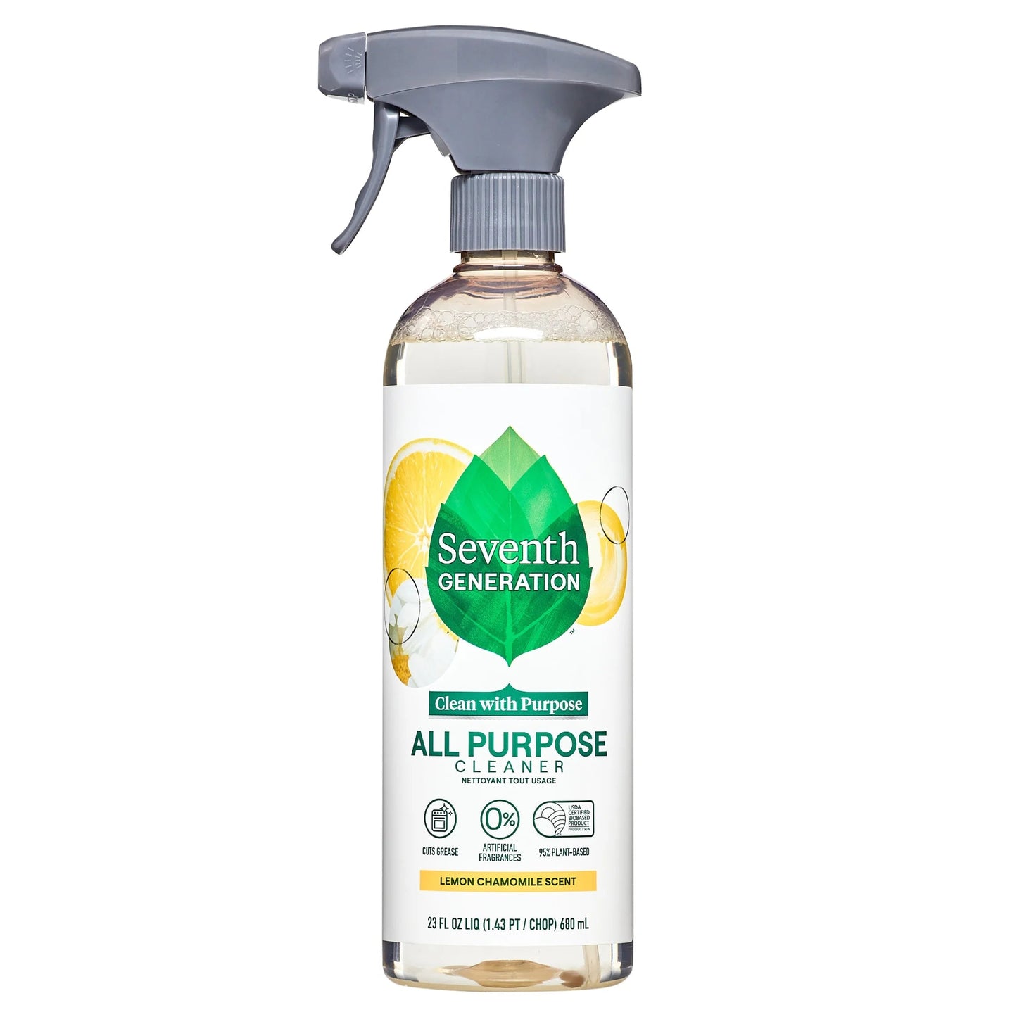 Seventh Generation All Purpose Surface Cleaner, Lemon Chamomile Citrus, 23 Oz