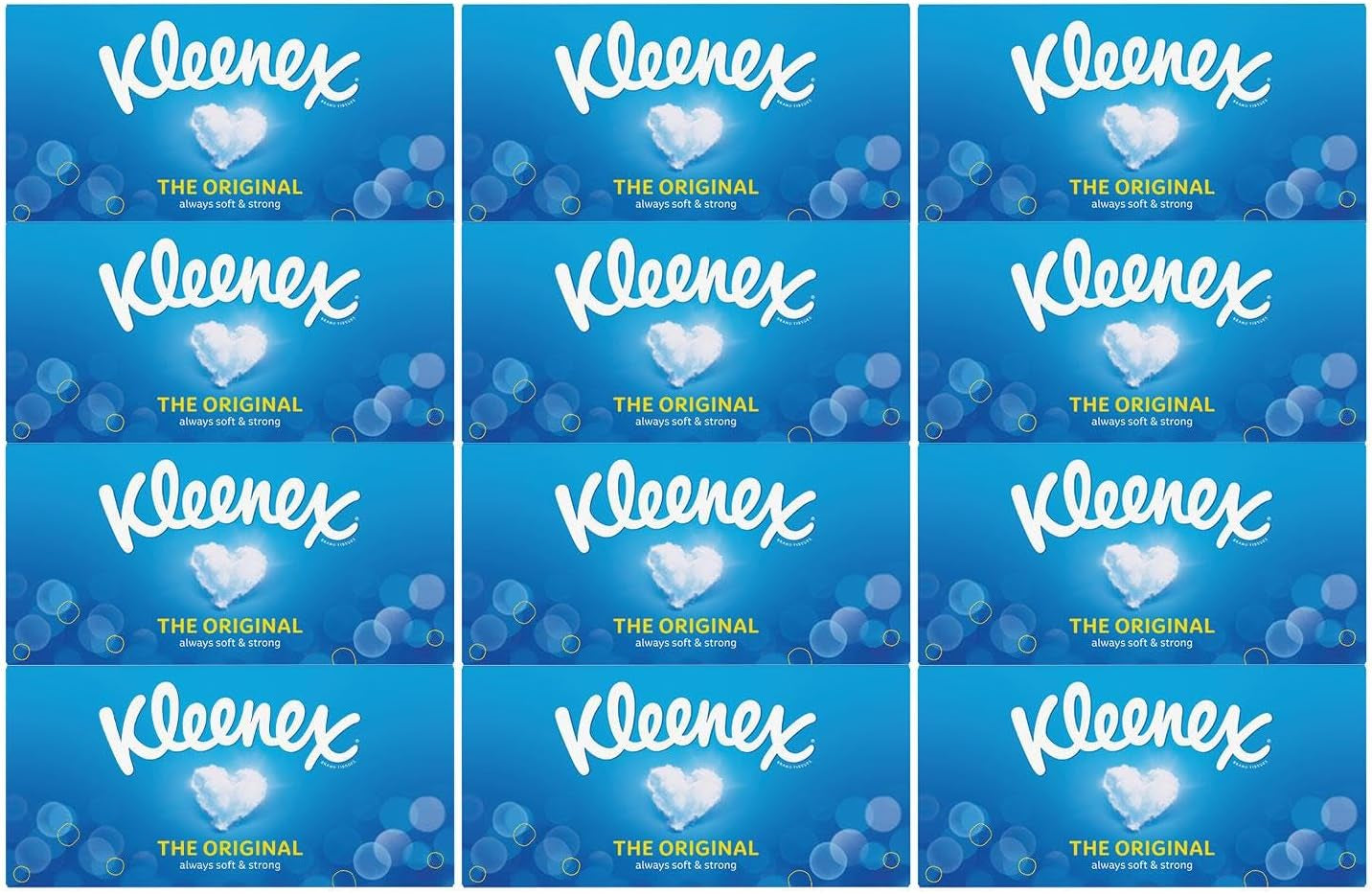 Kleenex Mansize Tissues - 12 Box Pack (1080 Tissues Total)