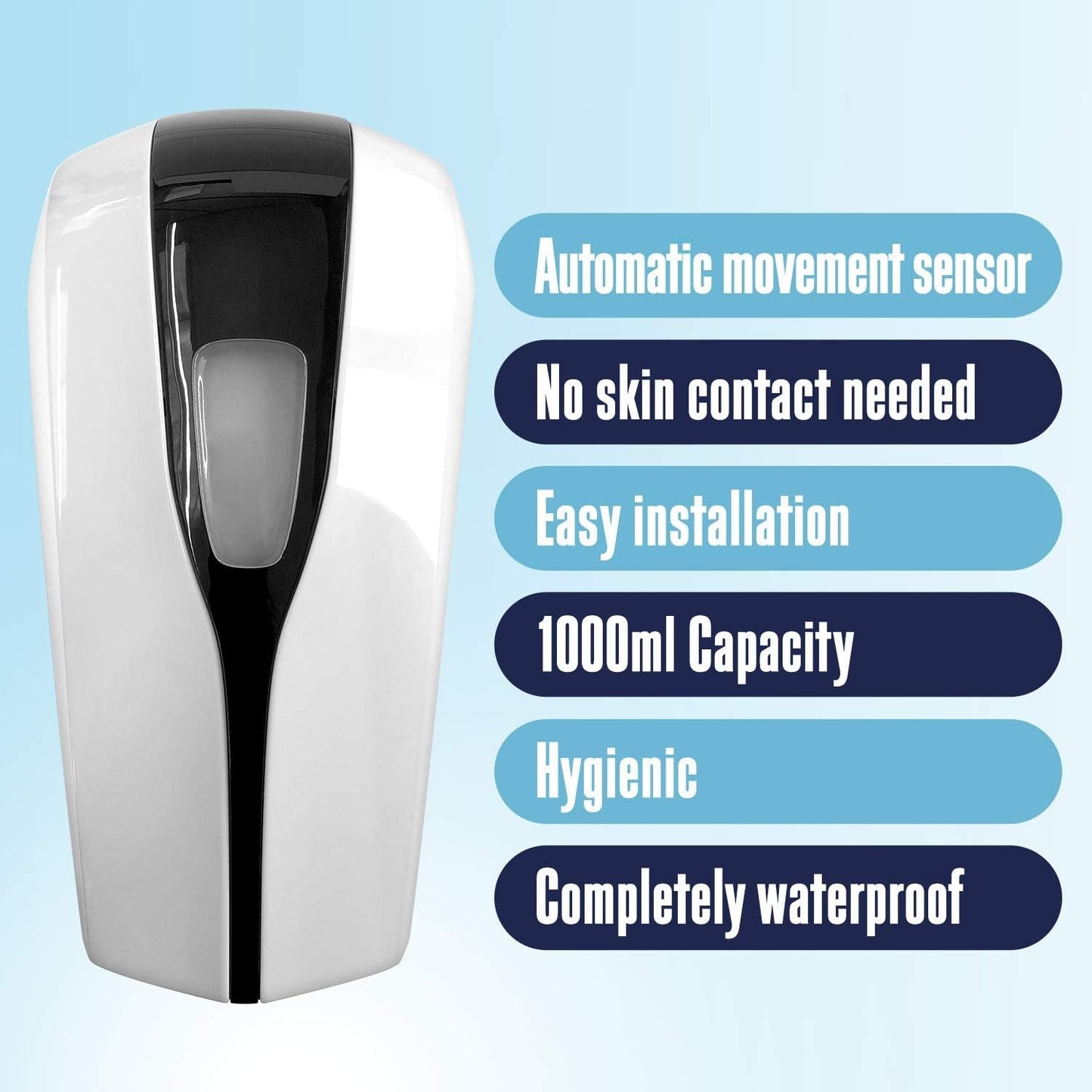 Harley Street Care Automatic Hand Soap Dispenser Hand Sanitiser Dispenser 1000Ml Capacity, Wall Mounted, Hands Free, Hygienic, Refillable