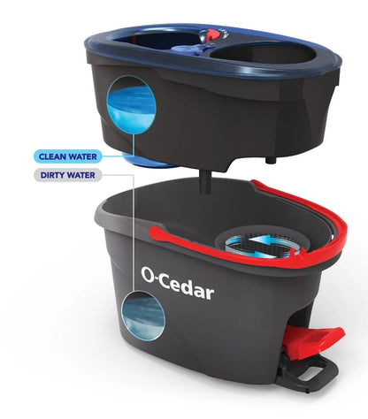 O-Cedar Rinseclean™ Clean Water Spin Mop and Bucket System | Clean with Clean Water | Removes 99% of Bacteria