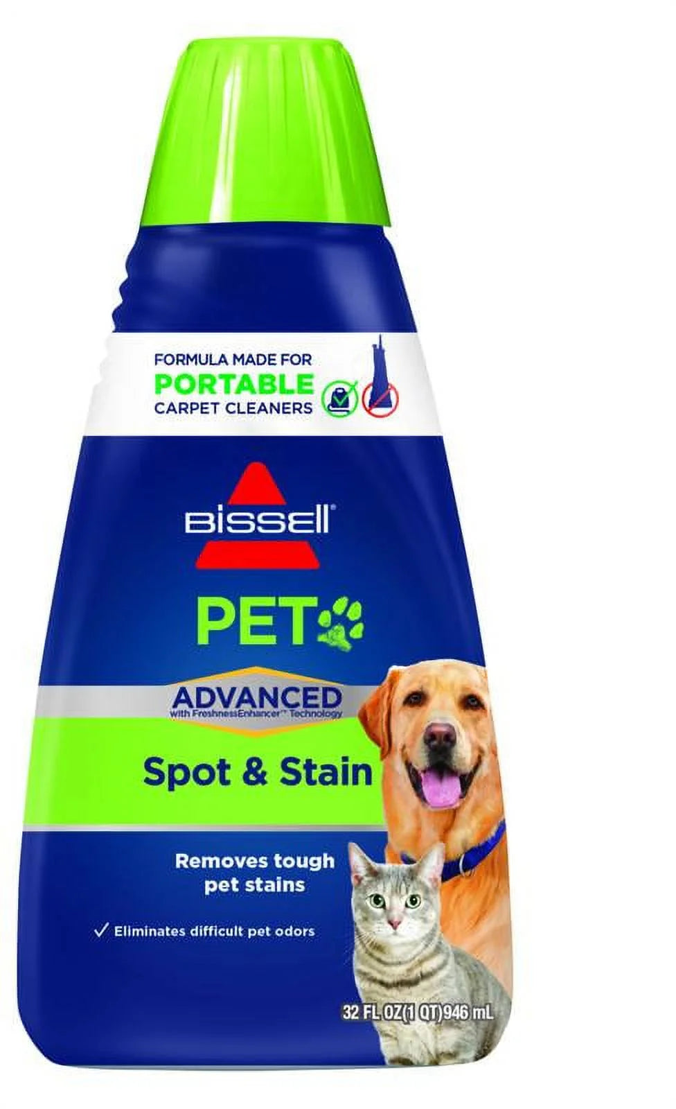 BISSELL 2X Pet Stain & Odor Formula for Portable Carpet Cleaning, 32 Oz, 74R7V