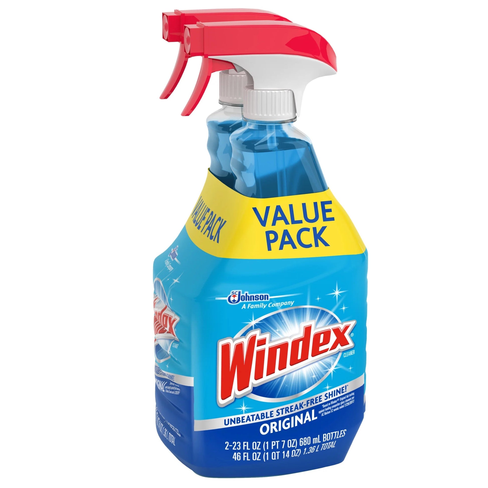 Windex Original Glass Cleaner, Streak-Free Window Cleaner Spray, 23 Fl Oz, 2 Count