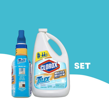 Tilex Clorox Mold and Mildew Remover Toilet Tiles Spray 64 Fl Oz and 32 Fl Oz - Pack of 2