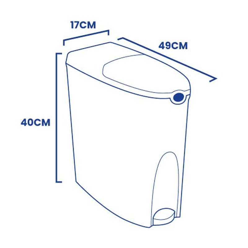 Sanitary Bin 20 Litre Feminine Hygiene Sani Waste Bins Female Toilet Disposal | Grey ABS Plastic