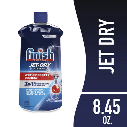 Finish, Jet-Dry Rinse Agent Liquid, Original, 8.45 Oz, Dishwasher Detergent, Plastic Bottle